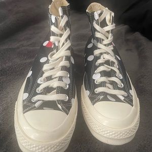 CLEAN GENTLY WORN COMME DES GARCONS PLAY X CONVERSE WOMENS SIZE 9 MENS SIZE 7